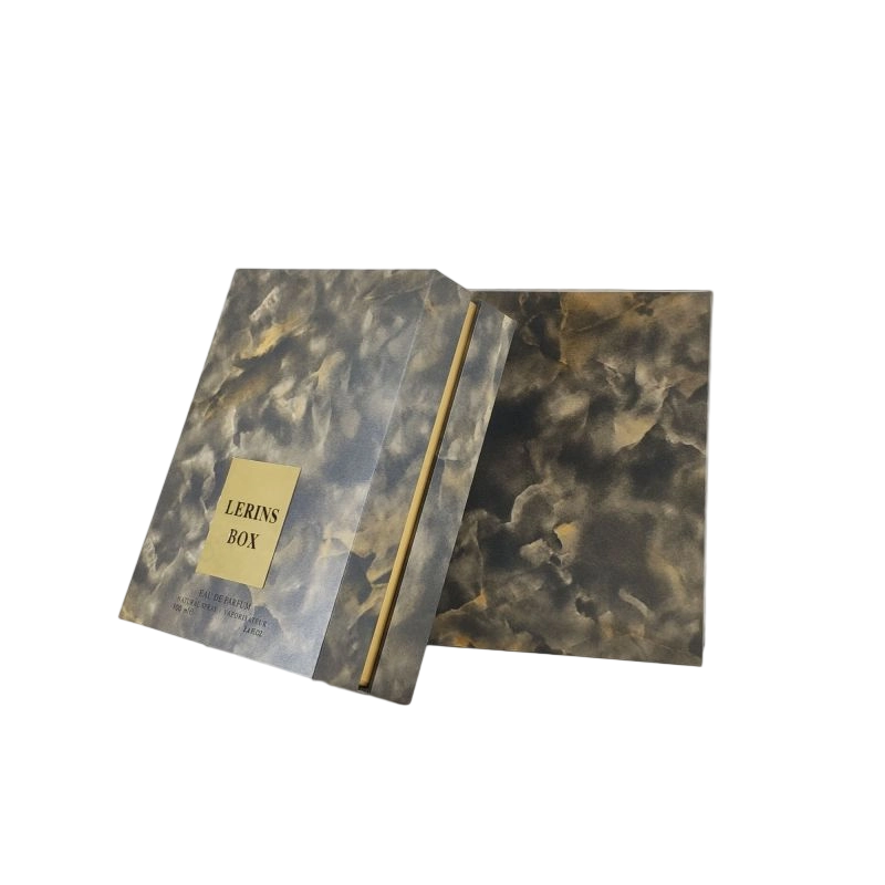 时尚金箔香水盒，带 EVA 托盘，用于香水展示和刚性盖底座 HP020